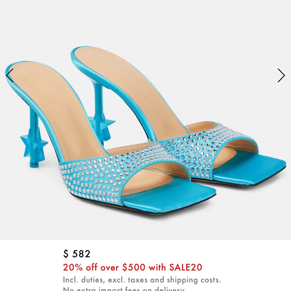 MACH & MACH Turquoise Crystal Heels